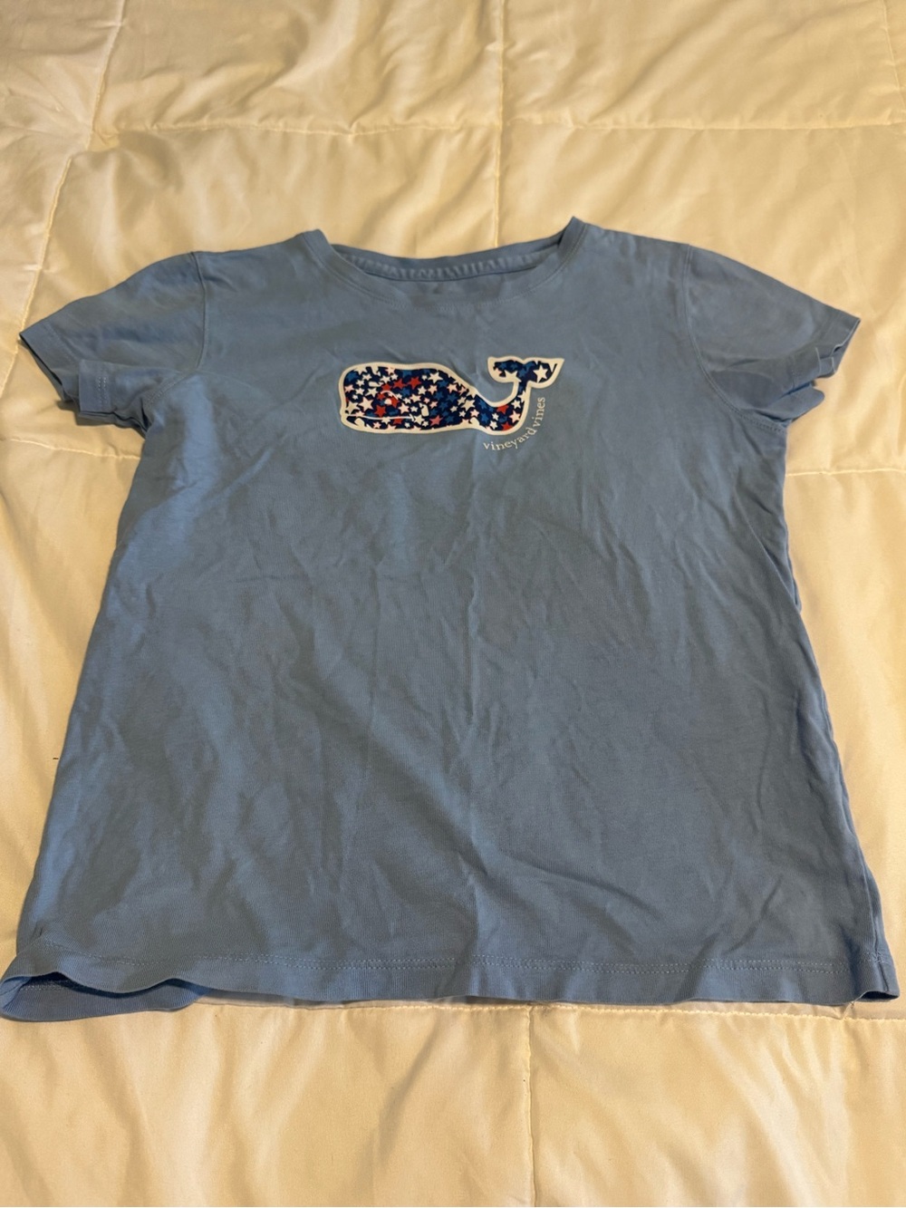 Vineyard Vines Light Blue Short Sleeve Tee with Star Whale